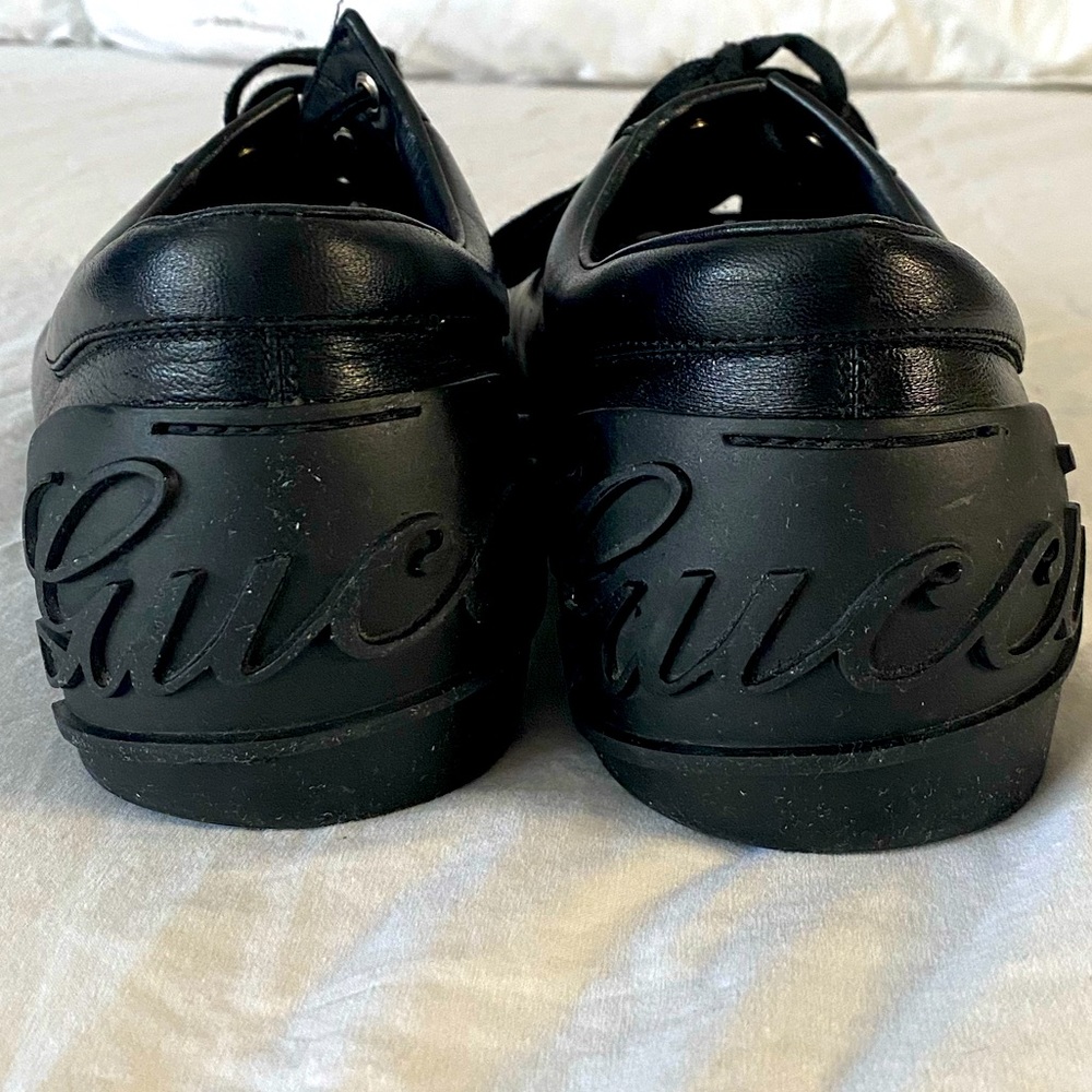 GUCCI BLACK LEATHER WALKING SHOE